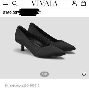 VIVAIA Women's Black Kitten Pump 38UK /7.5US